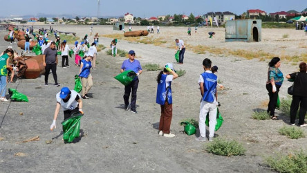 Hövsan qəsəbəsinin Xəzər dənizi sahilində ümumrespublika təmizlik aksiyası keçirilib